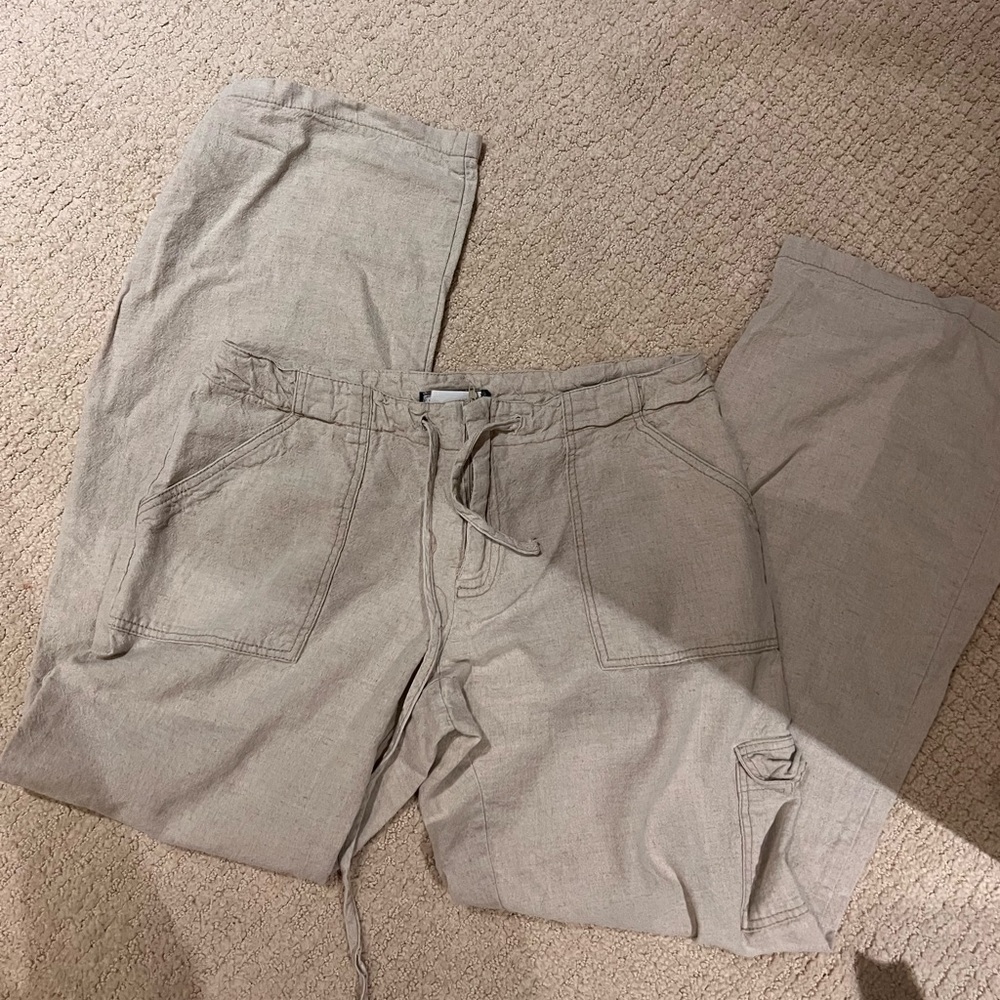 Tan linen pants